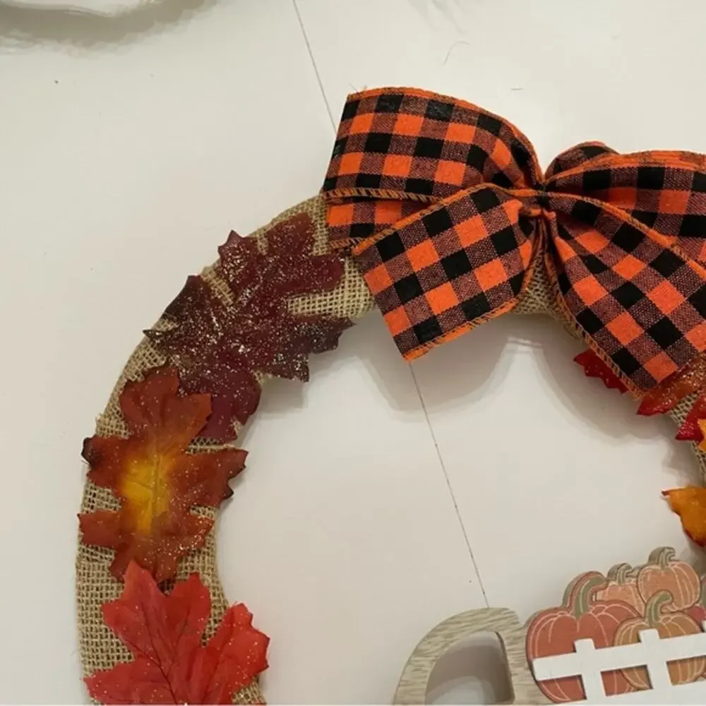 Handcrafted Burlap Fall Wreath Truck Welcome Decor